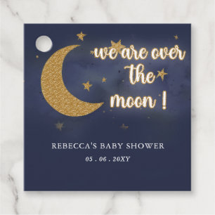 Over The Moon Gender Neutral Baby Shower Favour Tags