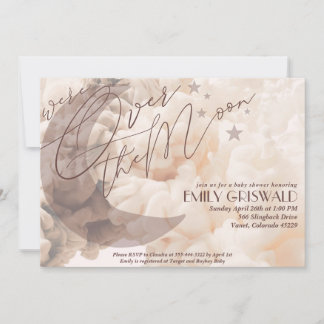 Over the Moon Gender Neutral Baby Shower Invite