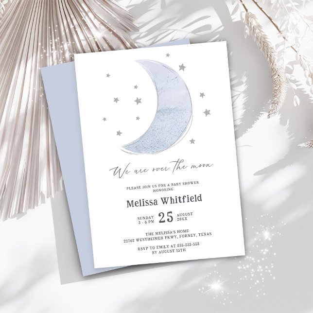 Over the Moon Gender Neutral Baby Shower Party Invitation (Creator Uploaded)