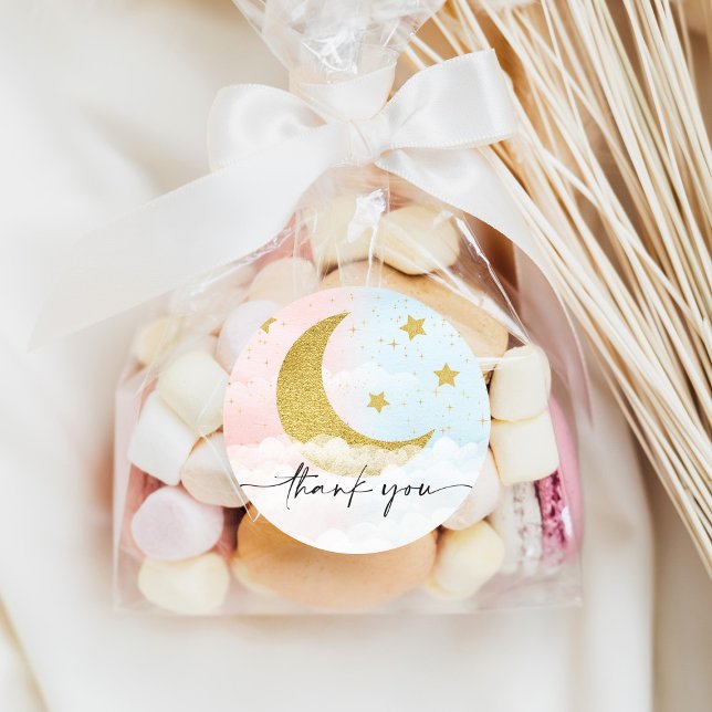 Over The Moon Gender Reveal Favour Sticker (Creator Uploaded)