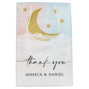 Over The Moon Gender Reveal Thank You Medium Gift Bag
