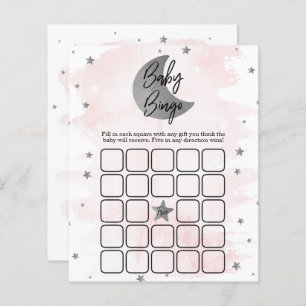 Over The Moon   Girls Baby Shower Bingo