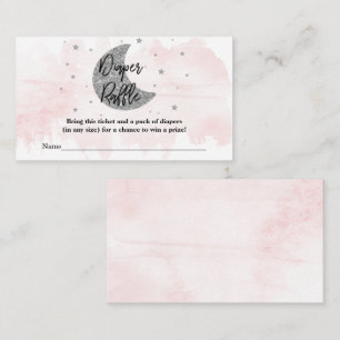 Over The Moon   Girls Baby Shower Diaper Raffle Enclosure Card