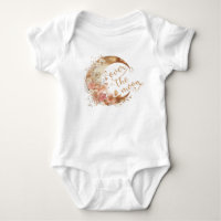 Over the moon gold floral baby shower baby