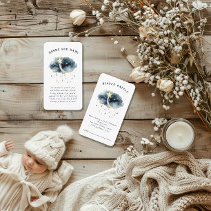 Over the Moon Gold Stars Baby Shower  Enclosure Card