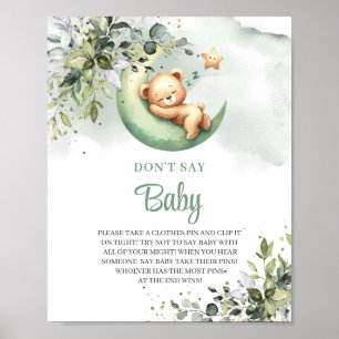 Over the moon greenery don't say baby game sign