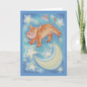 Over the Moon  greetings card