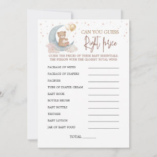 Over the Moon Guess Right Price Game Card