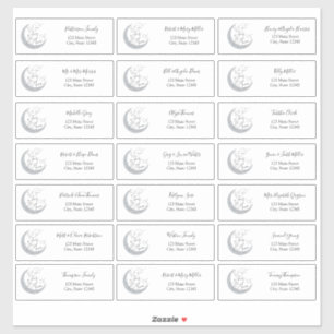 Over the Moon Guest Address Envelope Stickers