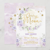 Over the Moon | Lavender Gold Girl Baby Shower
