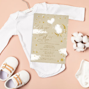 Over the Moon Little Lamb Balloon Baby Shower Invitation
