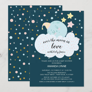 Over the Moon Love Baby Shower Invitation