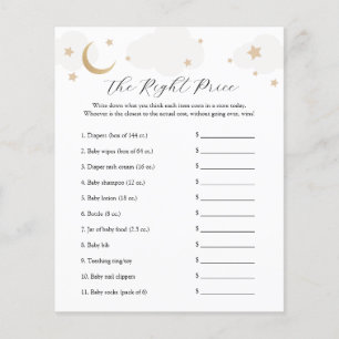 Over the Moon Name the Price Baby Shower Game