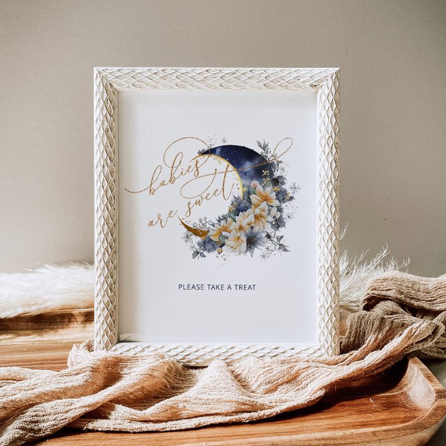 Over the moon navy gold Babies are sweet Poster (Creator Uploaded)
