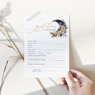 Over the moon navy gold predictions for baby card