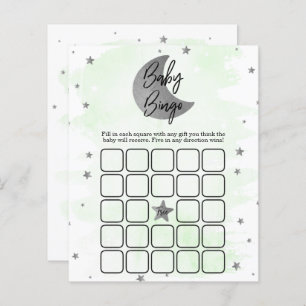 Over The Moon   Neutral Baby Shower Bingo
