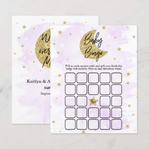 Over The Moon   Neutral Baby Shower Bingo