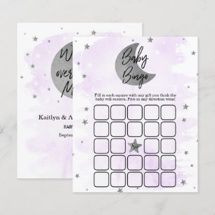 Over The Moon   Neutral Baby Shower Bingo