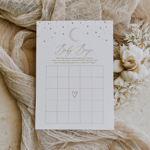 Over the Moon Neutral Baby Shower Bingo Game Invitation