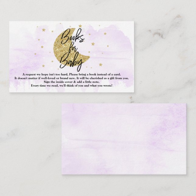 Over The Moon | Neutral Baby Shower Books For Baby Enclosure Card (Front/Back)