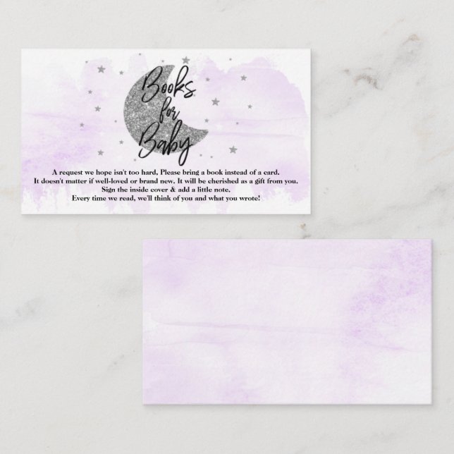 Over The Moon | Neutral Baby Shower Books For Baby Enclosure Card (Front/Back)