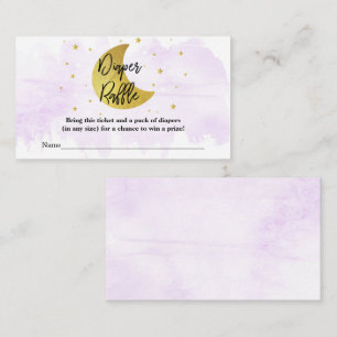 Over The Moon   Neutral Baby Shower Diaper Raffle Enclosure Card