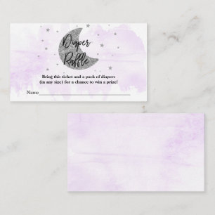 Over The Moon   Neutral Baby Shower Diaper Raffle  Enclosure Card