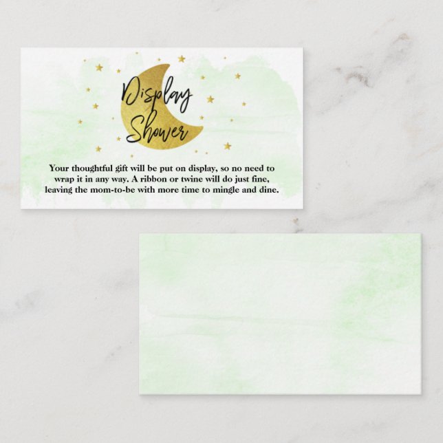 Over The Moon | Neutral Baby Shower Display Shower Enclosure Card (Front/Back)