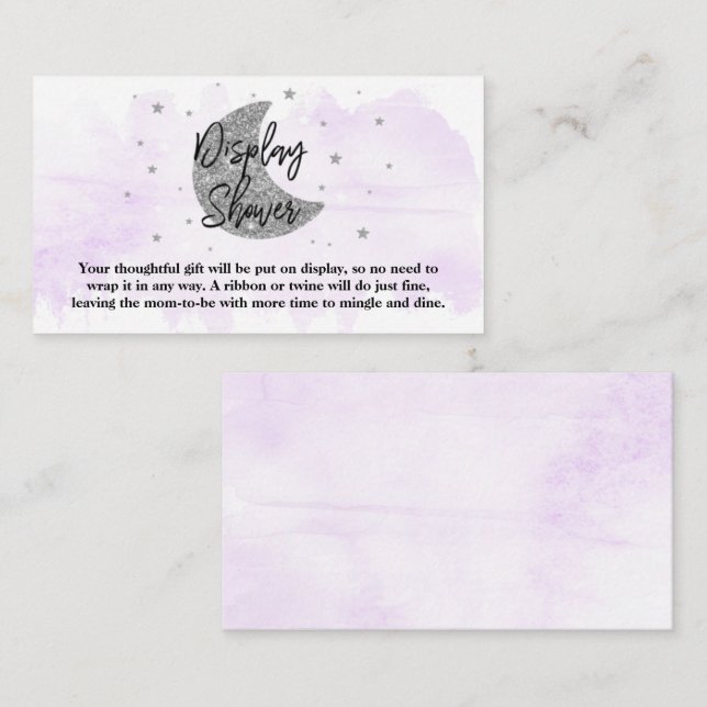 Over The Moon | Neutral Baby Shower Display Shower Enclosure Card (Front/Back)