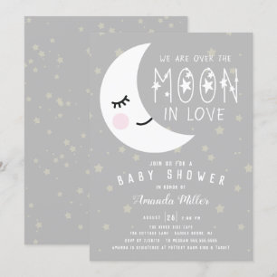Over The Moon Neutral Baby Shower Invitation