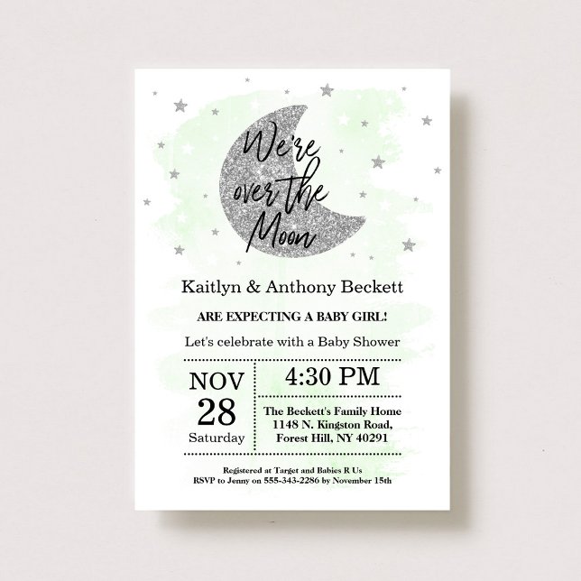 Over The Moon | Neutral Baby Shower Invitation (Creator Uploaded)