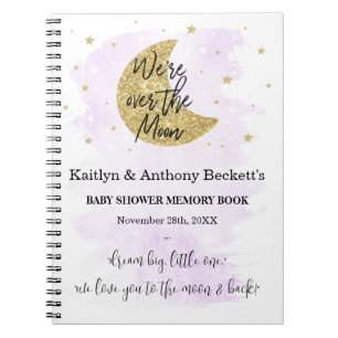 Over The Moon Neutral Baby Shower Memory Book
