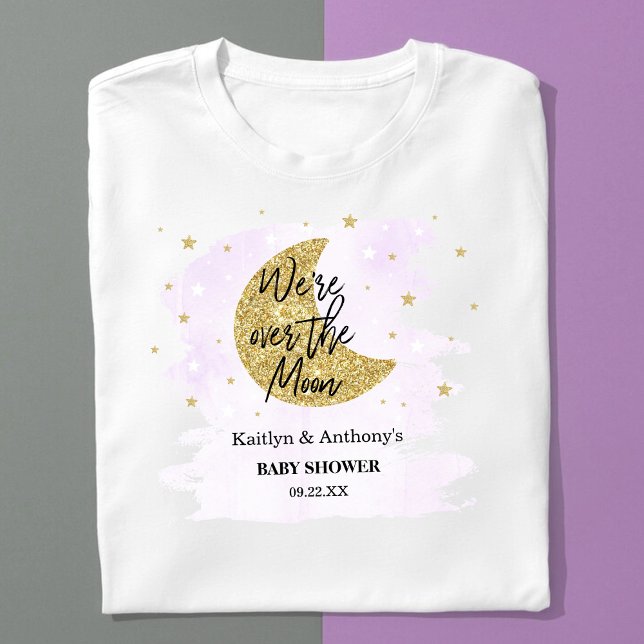 Over The Moon | Neutral Baby Shower T-Shirt (Creator Uploaded)