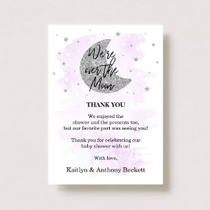 Over The Moon Neutral Baby Shower Thank You Card