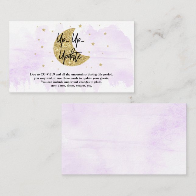 Over The Moon | Neutral Baby Shower Update Cards (Front/Back)