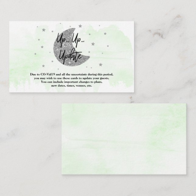 Over The Moon | Neutral Baby Shower Update Cards (Front/Back)