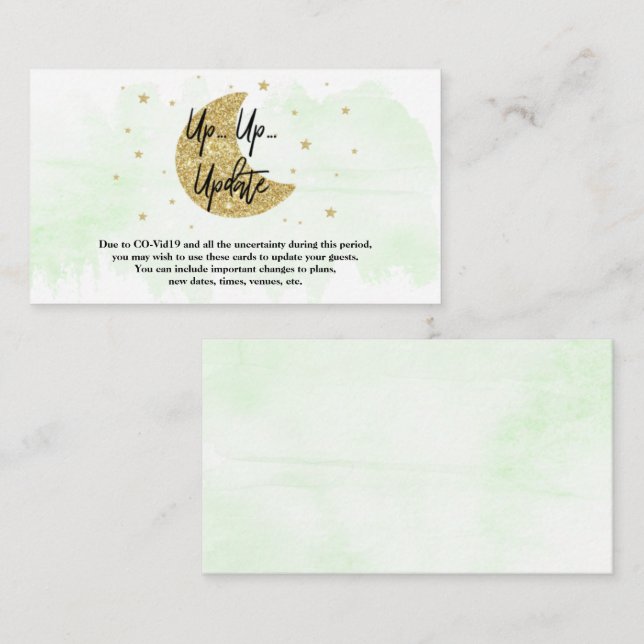 Over The Moon | Neutral Baby Shower Update Cards (Front/Back)