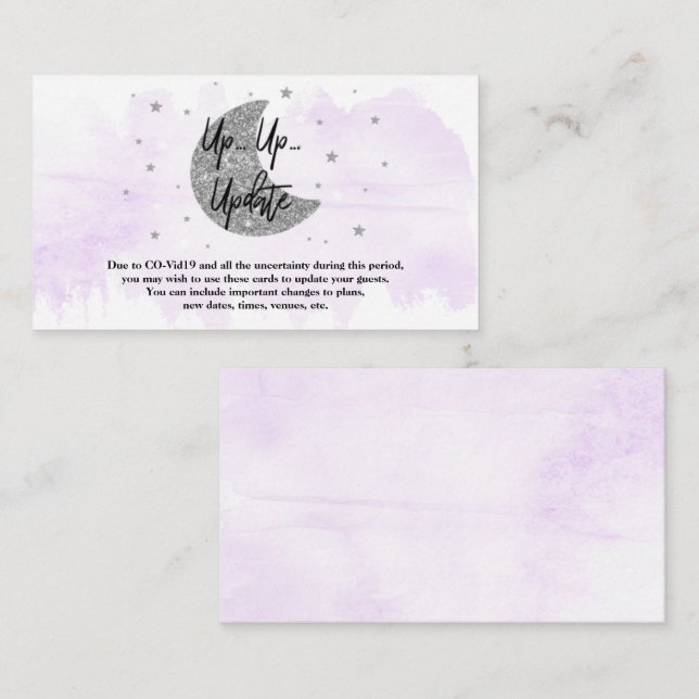 Over The Moon | Neutral Baby Shower Update Cards (Front/Back)