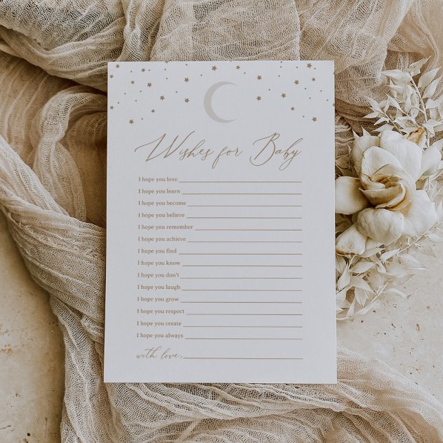 Over the Moon Neutral Baby Shower Wishes for Baby Invitation (Creator Uploaded)