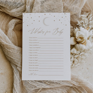 Over the Moon Neutral Baby Shower Wishes for Baby Invitation