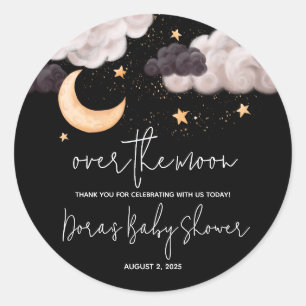 Over the Moon Nighttime Sky Baby Shower Thank You Classic Round Sticker