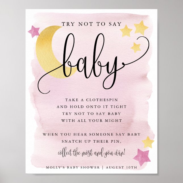 Over the Moon, Pink Don't Say Baby Game Poster (Front)