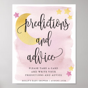 Over the Moon Pink Predictions and Advice Display Poster