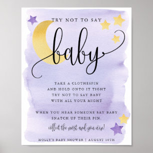 Over the Moon, Purple Don't Say Baby Game Poster