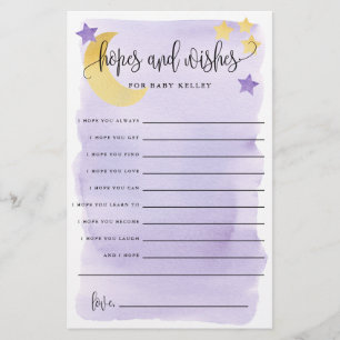 Over The Moon, Purple Hopes and Wishes Paper Card