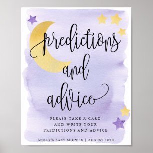 Over the Moon Purple Predictions & Advice Display Poster