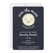 Over the Moon Space Baby Shower Navy Galaxy