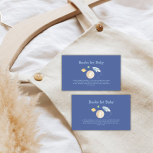 Over The Moon Spaceship Rocket Books Baby Shower Enclosure Card