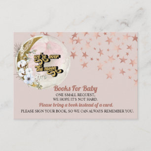 Over the Moon Star Baby Shower Books for Baby Enclosure Card