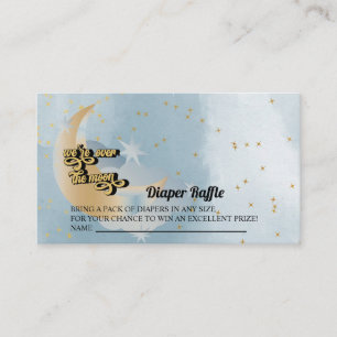Over the Moon   Star Baby Shower   Diaper Raffle E Enclosure Card
